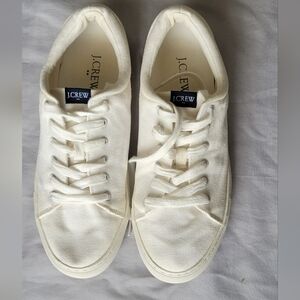 J.Crew White Road Trip Canvas Sneakers Womens Size 7H Casual Low Top Tennis Shoe